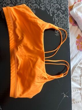Women's Orange Strappy Sports Bra